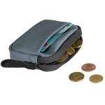 Recycled synthetic leather wallet with ring and zip bondi blue colour second view