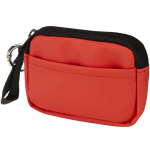 Recycled synthetic leather wallet with ring and zip mahogany colour