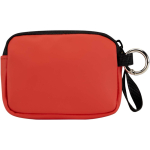 Recycled synthetic leather wallet with ring and zip mahogany colour second rear view