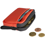 Recycled synthetic leather wallet with ring and zip mahogany colour second view
