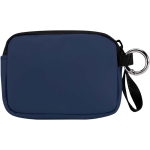 Recycled synthetic leather wallet with ring and zip navy-blue colour second rear view