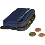 Recycled synthetic leather wallet with ring and zip navy-blue colour second view