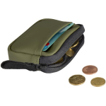 Recycled synthetic leather wallet with ring and zip dark green colour second view