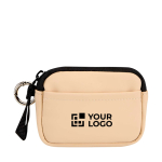 Recycled synthetic leather wallet with ring and zip main view