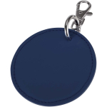 Round recycled synthetic leather keyring with integrated ring