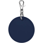 Round recycled synthetic leather keyring with integrated ring second rear view