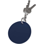 Round recycled synthetic leather keyring with integrated ring second view