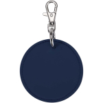 Round recycled synthetic leather keyring with integrated ring second front view