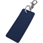 Rectangular recycled synthetic leather keyring with ring