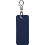 Rectangular recycled synthetic leather keyring with ring second front view