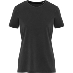 Women's short-sleeved ring-spun cotton T-shirt 160 g/m2 Elevate black colour second front view
