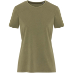 Women's short-sleeved ring-spun cotton T-shirt 160 g/m2 Elevate dark green colour second front view