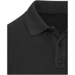 Men's short-sleeve pre-washed piqué polo 200 g/m² Elevate black colour close-up view 1