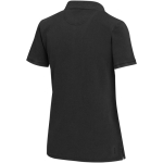 Women’s short-sleeve pre-washed and pre-shrunk piqué polo 200 g/m2 Elevate black colour third rear view