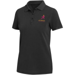 Women’s short-sleeve pre-washed and pre-shrunk piqué polo 200 g/m2 Elevate black colour screen printing view