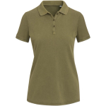 Women’s short-sleeve pre-washed and pre-shrunk piqué polo 200 g/m2 Elevate dark green colour second front view