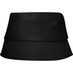 Lightweight polyester hat with sun protection 130 g/m² black colour second front view