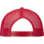 6-panel cotton twill cap with flat peak 260 g/m2 red colour second rear view