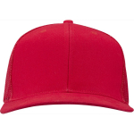 6-panel cotton twill cap with flat peak 260 g/m2 red colour second front view