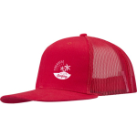 6-panel cotton twill cap with flat peak 260 g/m2 red colour screen printing view