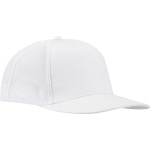 6-panel cotton twill cap with flat peak 260 g/m2 white colour side view
