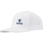 6-panel cotton twill cap with flat peak 260 g/m2 white colour screen printing view