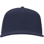 6-panel cotton twill cap with flat peak 260 g/m2 navy-blue colour second front view