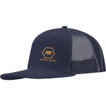 6-panel cotton twill cap with flat peak 260 g/m2 navy-blue colour screen printing view