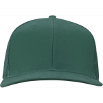 6-panel cotton twill cap with flat peak 260 g/m2 dark green colour second front view