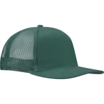 6-panel cotton twill cap with flat peak 260 g/m2 dark green colour side view