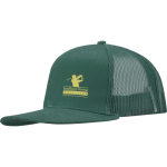 6-panel cotton twill cap with flat peak 260 g/m2 dark green colour screen printing view