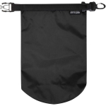 Compact recycled waterproof bag with roll-top closure 1L black colour third front view