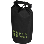 Compact recycled waterproof bag with roll-top closure 1L black colour transfer printing view