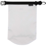 Compact recycled waterproof bag with roll-top closure 1L white colour third front view