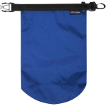 Compact recycled waterproof bag with roll-top closure 1L royal blue colour third front view