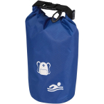 Compact recycled waterproof bag with roll-top closure 1L royal blue colour transfer printing view