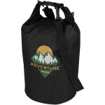 Recycled waterproof travel bag with roll-top closure 5L black colour