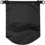 Recycled waterproof travel bag with roll-top closure 5L black colour third front view