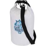 Recycled waterproof travel bag with roll-top closure 5L white colour