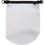 Recycled waterproof travel bag with roll-top closure 5L white colour third front view