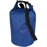 Recycled waterproof travel bag with roll-top closure 5L royal blue colour