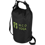 10L waterproof travel bag with roll-top closure black colour transfer printing view