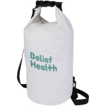 10L waterproof travel bag with roll-top closure white colour transfer printing view