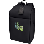 Expandable water-resistant anti-theft backpack with 18 L capacity black colour