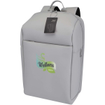 Expandable water-resistant anti-theft backpack with 18 L capacity light grey colour