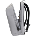 Expandable water-resistant anti-theft backpack with 18 L capacity light grey colour side view