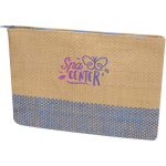Slim certified paper toiletry bag with soft lining 3L navy-blue colour