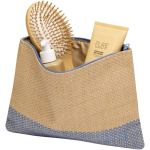 Slim certified paper toiletry bag with soft lining 3L navy-blue colour second view