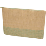 Slim certified paper toiletry bag with soft lining 3L marbled green colour