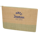 Slim certified paper toiletry bag with soft lining 3L marbled green colour